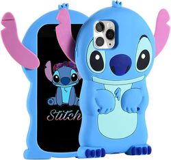 Heytea Etuier til Iphone 11 Pro Max, Lilo Stitch Sød 3d Tegneserie Blød silikone Dyr Karakter Stødsikker Anti-bump Beskytter Drenge Piger Børn Gave...