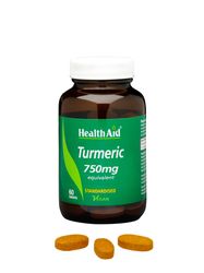Health Aid Terveysapu kurkuma (kurkumiini) 750 mg ekvivalentti, 60 tablettia
