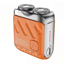 Miesten sähköparranajokone Double Head IPX7 vedenpitävä Mini Travel Rotary Partakone Kannettava Hair Parta Trimmer Remover Tool Type-C Ladattava or...