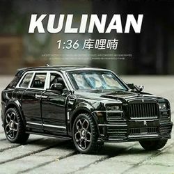 1:36 Rolls Royce Cullinan High Simulation Painevalettu metalliseos malliauto äänivalo vedä takaisin kokoelma lasten lelulahjat A589 Musta Ei laatikkoa