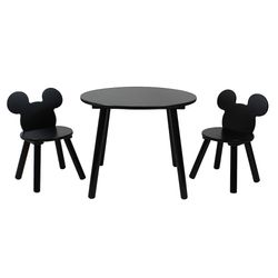 Disney Sohvapöytäsetti ja 2 muotoiltua tuolia Mikki Hiiri Musta