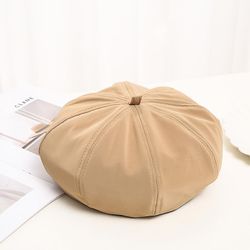 Zkdsv Menn Bomullsfiske Berets Flat Cap Enkel Casual Spring Sommer Høst Berets For menn Beige Taille unique