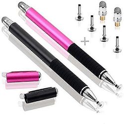 Universal Fiber Stylus 2 in 1 Disc Stylus Pen Mesh Fiber Tip Series Tarkat kosketusnäyttökynät kaikille kapasitiivisille kosketusnäytöille 1black 1...