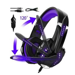 G9000pro-pelikuulokkeet melulla eristävät 120 asteen säädettävän mikrofonin 40 mm: n ohjainyksikön laaja yhteensopivuus violetti