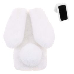 Soft Rabbit Fur mobilcover til Samsung Galaxy S22 Ultra 5g Hvid