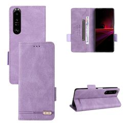 Gangxun Etui til Sony Xperia 1 iii læderetui folio flip med kreditkortspor Etui Coque Lilla