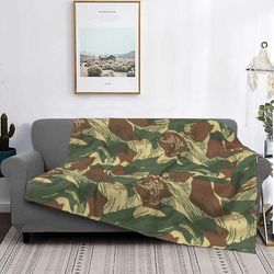 Hywell Rhodesian penselstrøg camouflage tæppe koral fleece sommer militær åndbar super blød kaste tæppe til sofa soveværelse 125x150cm 50x60in