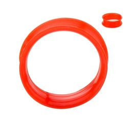 BodyJewelryOnline Super tynd silikone dobbelt blussede tunneler - sælges parvis - 6 farver til rådighed Rød 2g (6 mm)