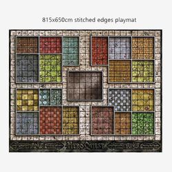 Mukautettu iso leikkimatto pöytämatto HeroQuest 815x650 ommelluilla reunoilla (iso hiirimatto) luonnonkumilautapelialusta TCG / CCG / MTG: lle 2