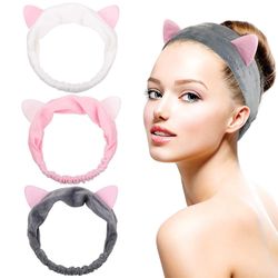 Kvinner Cute Cat Rabbit Ører Hair Band For Wash Face Makeup Sport pannebånd Girls Purple Blue Headband Hair Bands Hair Tilbehør 22