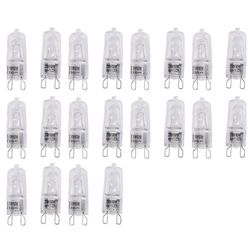 20kpl G9 halogeenilamput, kirkkaat halogeenilamput himmennettävät, lämmin valkoinen 2800K kattokruunuille, riipuksille 60W