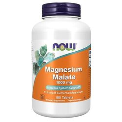 NOW Foods NOW lisäravinteet magnesiummalaatti 1000 mg 180 tablettia