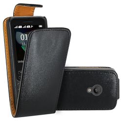 Sort Premium læder flip bogreol cover Funda Coque til Nokia 150 2020 Edition / Nokia 125 - Mobiltelefon etuier