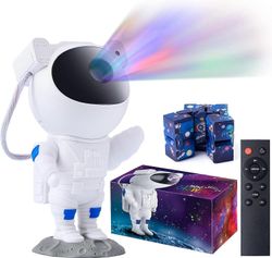 Astronautin valoprojektori - Galaxy-projektori ja bonus Fidget Infinity Cube - Lasten yövalo sumulla ja tähtiprojektorilla - Viileä syntymäpäivälah...