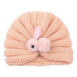 Besser Kids Baby Boy Piger Hæklet Strikket Turban Hat Hue Nyfødte Cap Sne bud farve