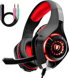 Gaming headset med mikrofon til Xbox One, ps4 og pc Rød