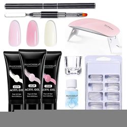 Manikyr Verktøy Akryl Poly Forlengelse Nail Gel Nail Kits Gel For Bygging Neglelakk Byggmester Nail Gel Kit Manikyr Sett