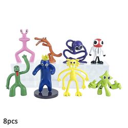 Eocici 8stk / sett Rainbow Friends Tall Sett Hjem Dekorasjon Kids Halloween Christmas Birthday Cake Topper Ornaments Gaver