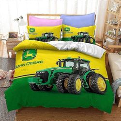 a923 Lakanat John Deere Logo Traktori Kart Quilt Peittopussilakanasetti Vuodevaatteet Kodintekstiilit3-osainen vuodevaatteet (1 pussilakana + 2 tyy...
