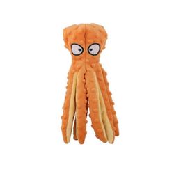 Whiskerspot Octopus -koiran lelu, Eco-Friend Mustekalan pehmolelu, ei täytettyjä koiran leluja 2025 Oranssi