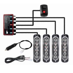 Elsavct 4 kpl 6 LED:n stroboskooppeja 12 V:n stroboskooppivaloa, 4 yhdessä auton hätävaloa, majakka, hätävilkkuvalo (