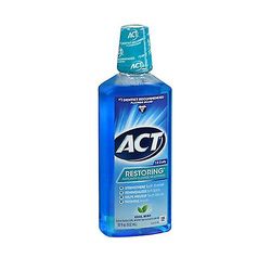 ACT Handling Gendannelse af anticavitetsfluorid mundskyl, Cool Splash Mint 18 oz (pakke med 1)