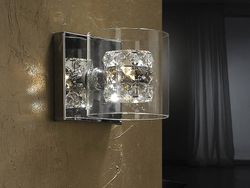 Schuller Lighting Flash Krystal væglampe Krom, G9