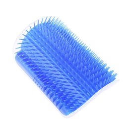 Katte Børste Corner Cat Massage Self Groomer Comb Brush, Himmel blå farve