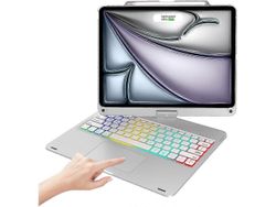 Werleo Langaton näppäimistökotelo iPad Airille 13 tuumaa M2 2024, iPad Pro 12.9 6th 5th 4th 3rd Gen 2022 - 2018, ohjauslevy, 360 käännettävä, langa...