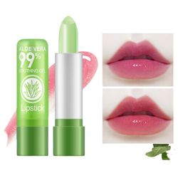 Aloe Vera Huulipuna Väriä Vaihtava huulivoide Kosteuttava Pitkäkestoinen huulikiilto Balm Huulimeikki