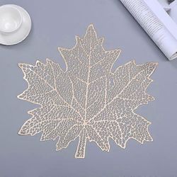 6-lehtisten pöytämattojen sarja ruokapöydälle Vinyylimetalliset pöytämatot ontot vaahteranlehtimatot