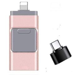 4 In1 USB I -muistitikku Levyn tallennusmuistitikku iPhonelle Ipad PC Ios Android (128 Gt)