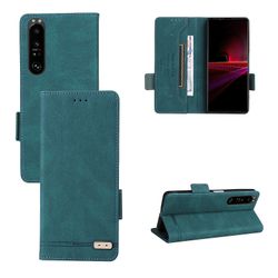 Gangxun Etui til Sony Xperia 1 iii læderetui folio flip med kreditkortspor Etui Coque Grøn
