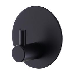 Coosilo Robe Hook væg håndklæde badeværelse rustfrit stål Coat Rustproof Bøjle sort Round shape 1 Hook