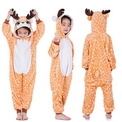 DANNTO Lion Fox Animal One Piece Pyjamas Vinterflanellpyjamas 110