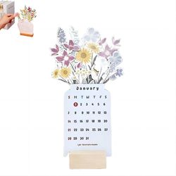 Lisade 2024 Bloomy Flowers skrivebordskalender B