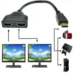 Hdmi-jakaja - Hdmi-jakajasovittimen kaapelijakaja Hdmi uros kahteen Hdmi-naiseen 1-2-tie