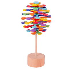 Yunshu Børn Træ Spiral Lollipop Stress Legetøj Spinning Dekompression Legetøj TYPE3
