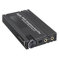 HiFi Bluetooth -kuulokevahvistin Kannettava HiFi-kuulokevahvistin basson äänenvoimakkuuden säätimellä MP3 / MP4 / Musta