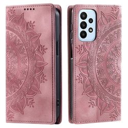 Samsung Galaxy A33 5G -kotelolle magneettinen automaattisesti sulkeutuva lompakon puhelimen kansi Ruusu kullan