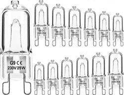 G9 Halogeenilamput 25W 230V himmennettävä - 12 kpl lämmin valkoinen 2700K uuniin, mikroaaltouuniin, liedelle