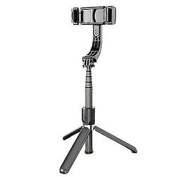 Coosilo Anti-shake Smart Selfie Stick, Bluetooth Fjernbetjening 360 Roter telefonholder sort