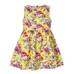 Liltop Toddler Baby Girls Ærmeløs Floral A-line Swing Dress Mini Tank Vest Kjole Gul 18-24 Months