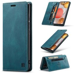 Yhteensopiva Samsung Galaxy M42 5G / Galaxy A42 5G lompakkokotelon kanssa AUTSPACE A01 nahkainen jalustan kansi RFID-korttikotelolla Sininen