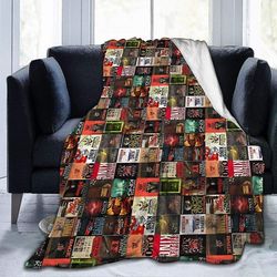 Stephen King Kirjan kansi Kollaasi Erittäin pehmeä mikrofleecehuopa sohva 80"x60" 50x40 tuumaa 125x100 cm