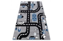 RugsX Tæppe PETIT CITY GADER grå 120x170 cm