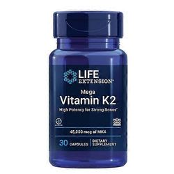 Life Extension Mega Vitamin K2, 45000 mcg (45 mg), 30 kapselia (1 kpl pakkaus)