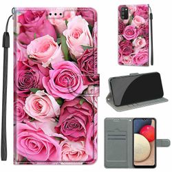Foxdock Etui til Samsung Galaxy A02s Lyserød Rose Magnetisk Mobil cover