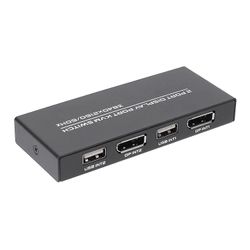 Displayport Kvm switch, 4k@60hz dp usb switcher til 2 computer share tastaturmus printer og Ult Fotofarve