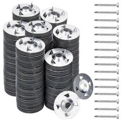 300kpl vaahtolevykiinnikkeitä, aluslevyjä vaahtolevypaneelien, vaahtolevyruuvien ja aluslevyjen asennukseen Hopea